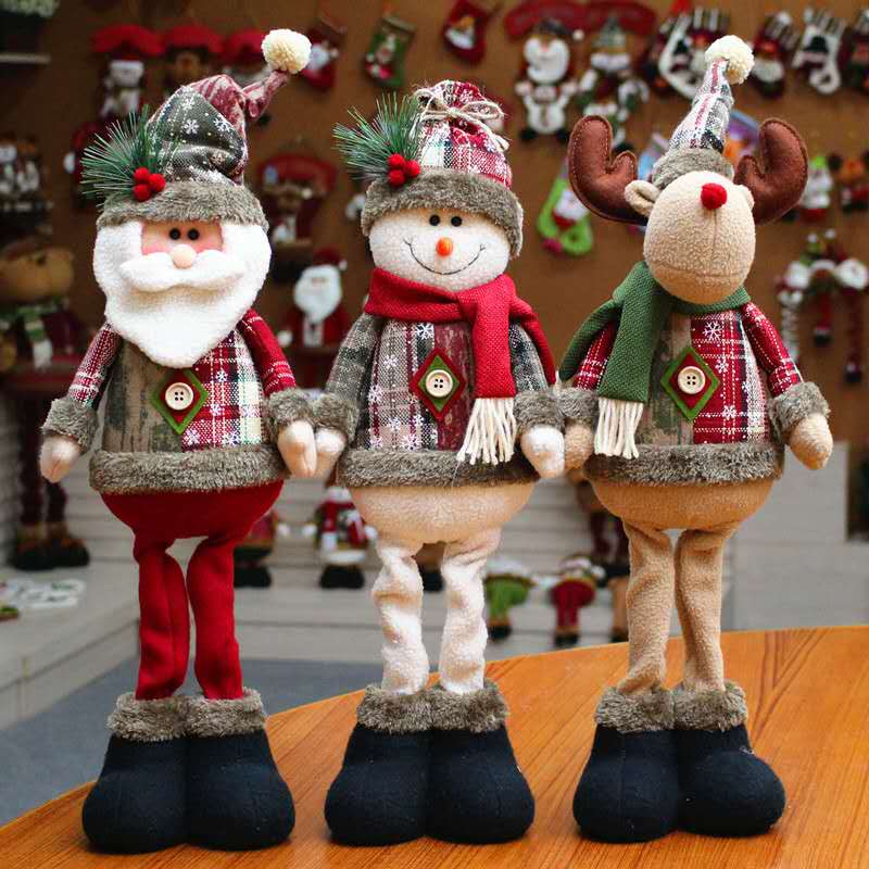Nutcracker Figurine - Weihnachtspuppen Baumschmuck Stehende Weihnachtsmann-, Schneemann- und