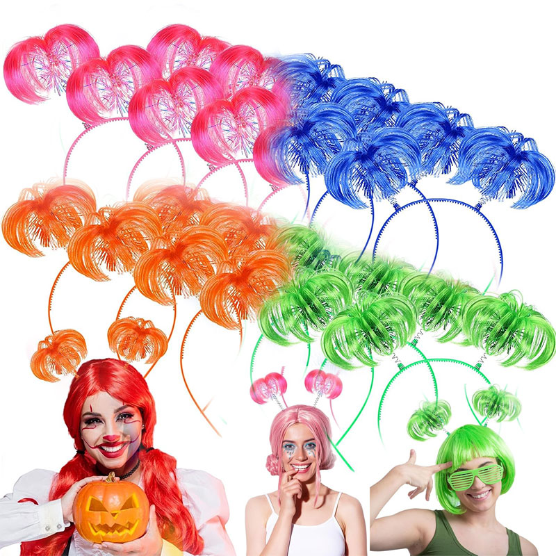 Tinsel Garland Decoration - 6/12 Stück Pompom-Stirnband Haar-Tinsel Haaraccessoire Umwickelter