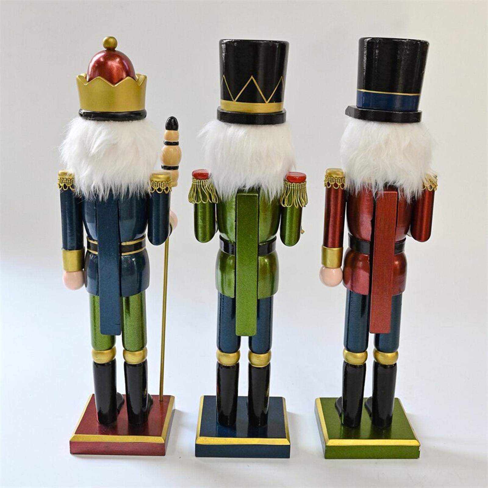 Nutcracker Figurine - Dekorative Holz-Nussknacker-Figur für Zuhause, Weihnachtsbaum, Regal,