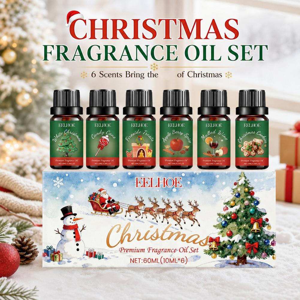 Holiday Candle Set - 6-in-1 Aromatherapie-Set mit ätherischen Ölen als