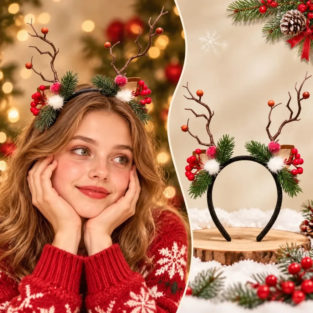 Weihnachts-Haarreif mit Rentie – Reindeer Antlers Headband Bewertung und Preis