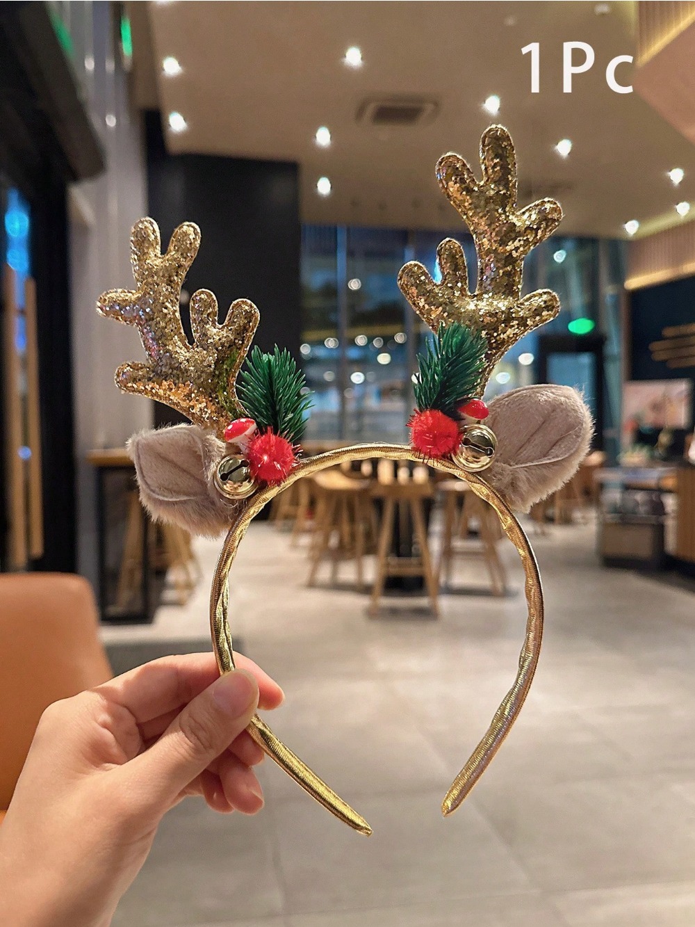 1pc Gold Pailletten Pilz Weihn – Reindeer Antlers Headband Bewertung und Preis